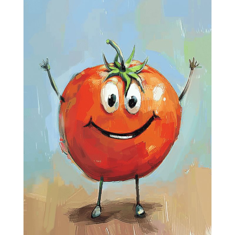 Sunny Tomato Smile - Paint by Numbers Kit