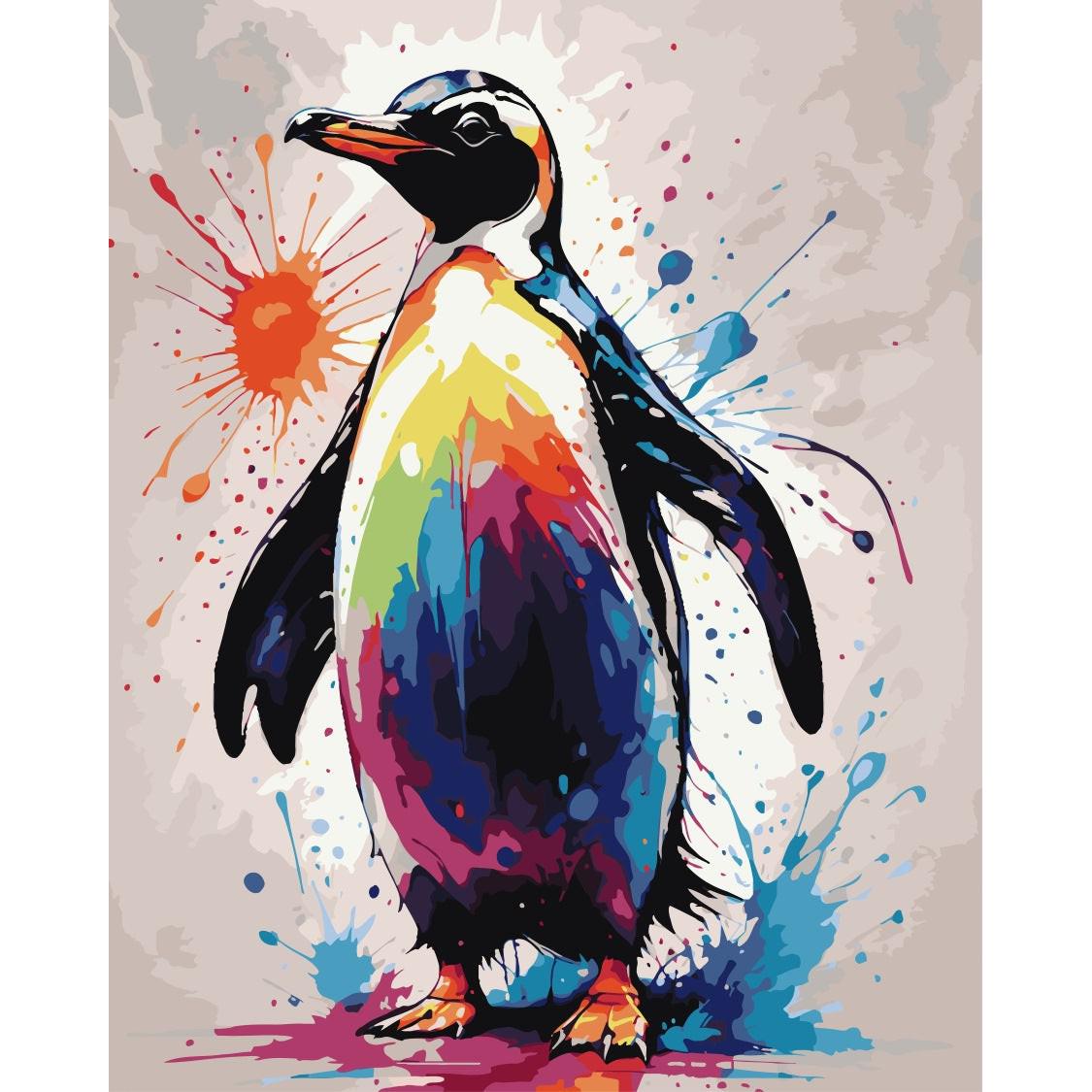 Penguin Parade Splash - Paint by Numbers Kit