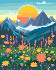 Sunlit Wilderness Scene - Paint by Numbers Kit