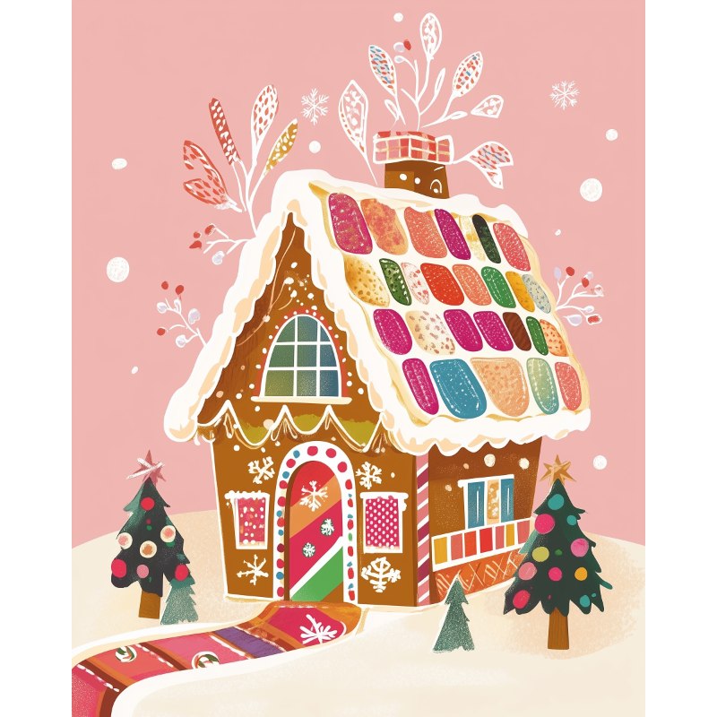 Festive Gingerbread Fantasy - Paint by Numbers Kit