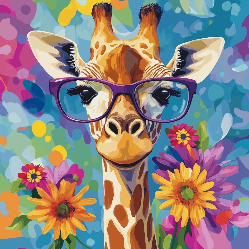 Giraffe in Bloom - Paint by Numbers Kit