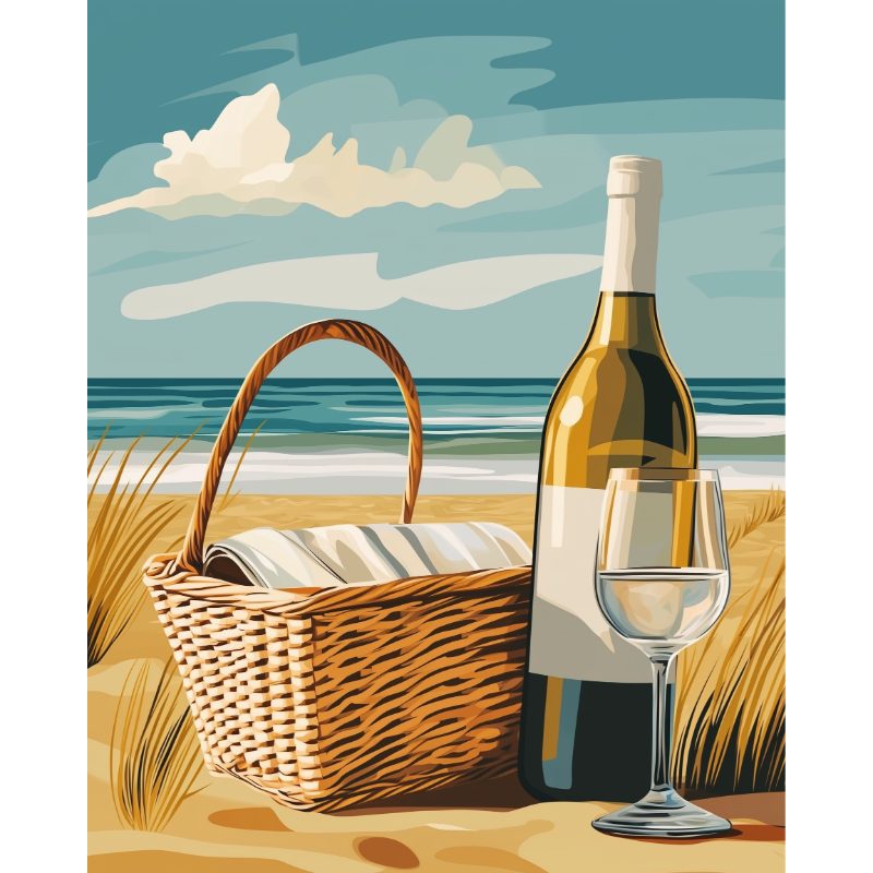 Seaside Wine & Waves - Paint by Numbers Kit