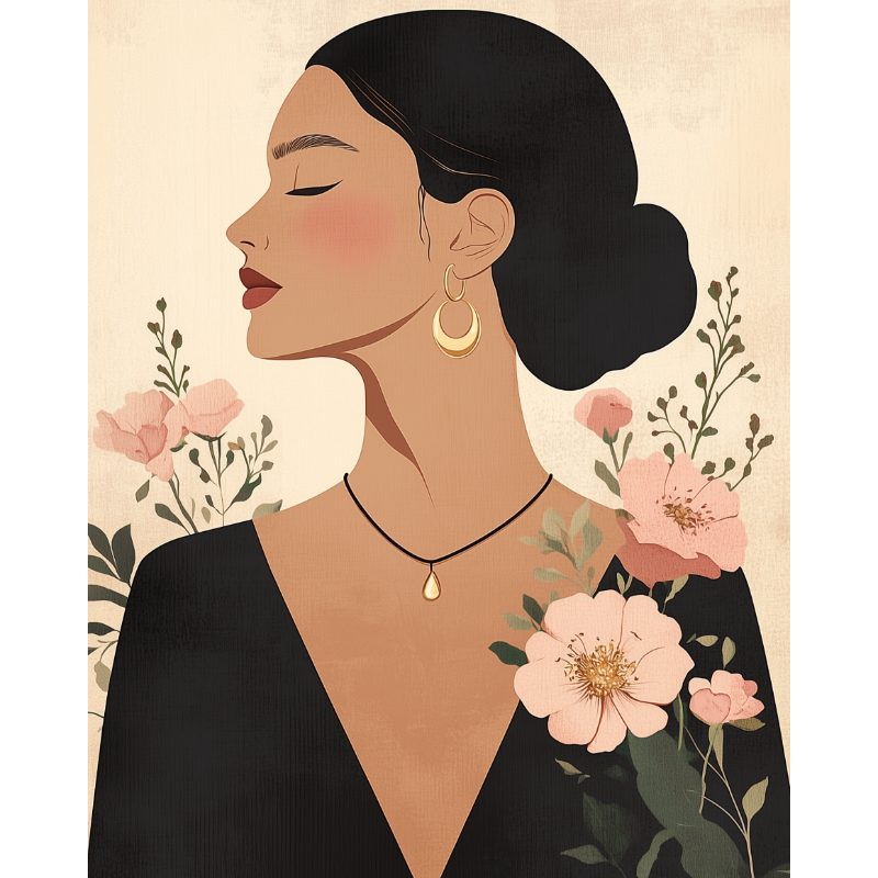 Graceful Blossom Portrait - Paint by Numbers Kit