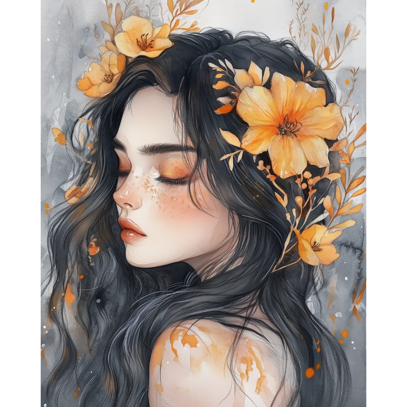 Floral Lady in Bloom - Paint by Numbers Kit