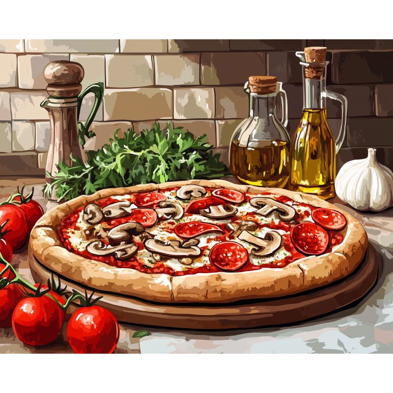 Italian Pizza Paradise - Paint by Numbers Kit