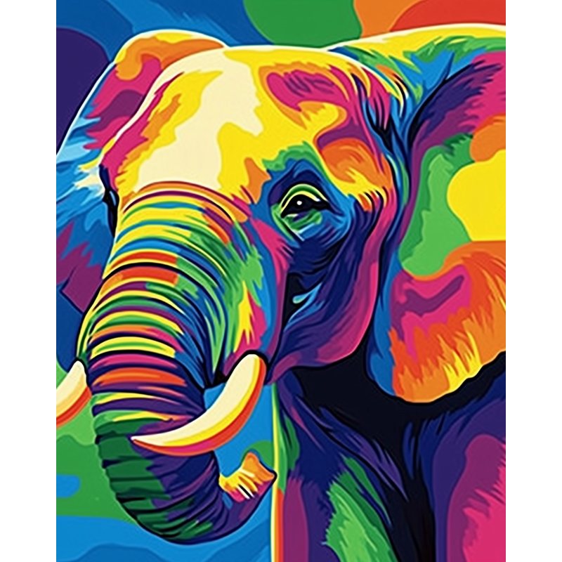 Colorful Elephant Majesty - Paint by Numbers Kit
