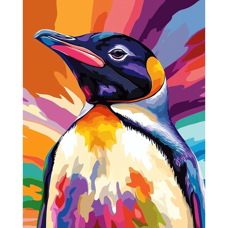 Playful Penguin Splash - Paint by Numbers Kit