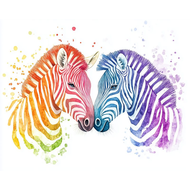 Zebra Duo Fantasy - Paint by Numbers Kit