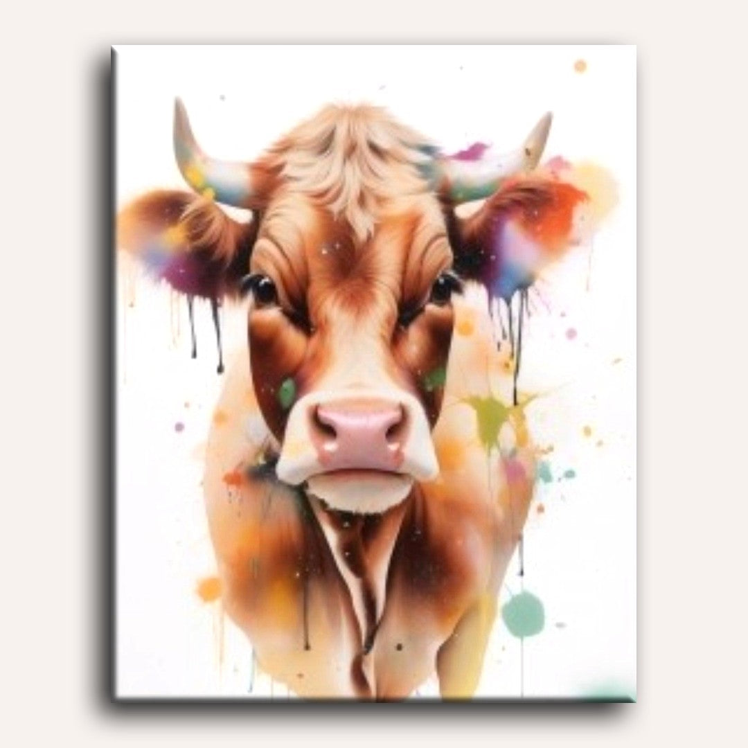 Rustic Brown Cow | Paint by Numbers - Detail 2