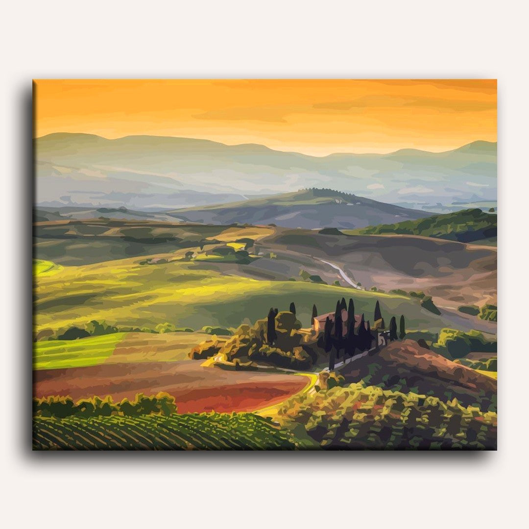 Sunrise in Tuscany | Paint by Numbers - Detail 2