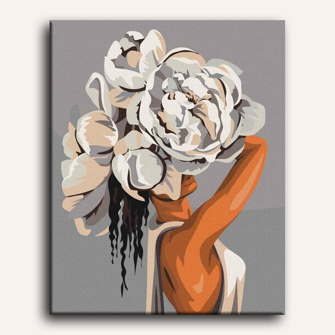 Elegant Woman in White - Detail 2