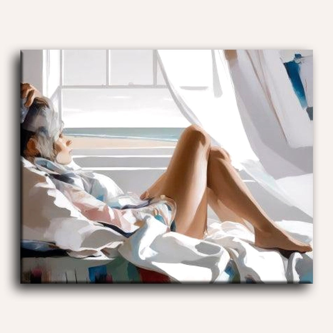 Woman Dreaming by the Sea - Detail 2