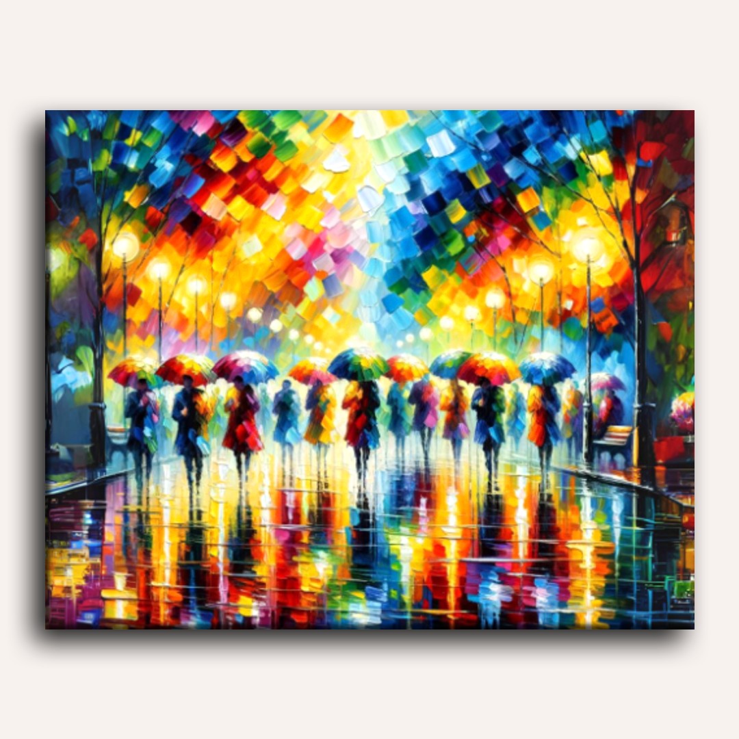 People Under Umbrellas - Detail 2
