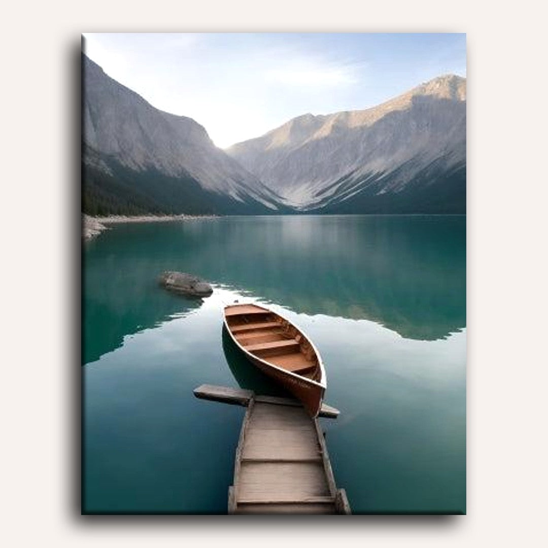 Serene Lake with Boat - Detail 2