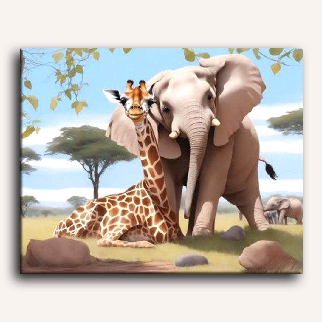 Springtime Friends: Elephant & Giraffe - Detail 2