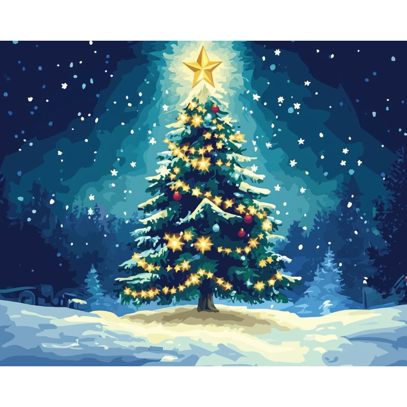 Evergreen Christmas Tree - Paint by Numbers Kit
