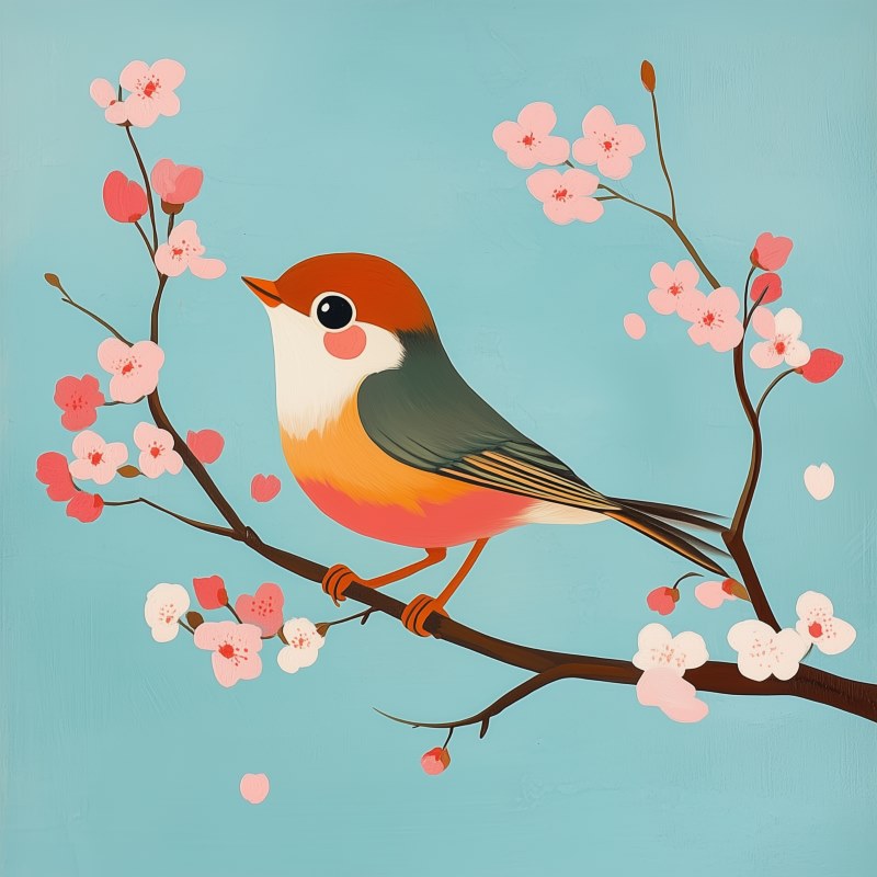 Bird on a Branch - Paint by Numbers Kit