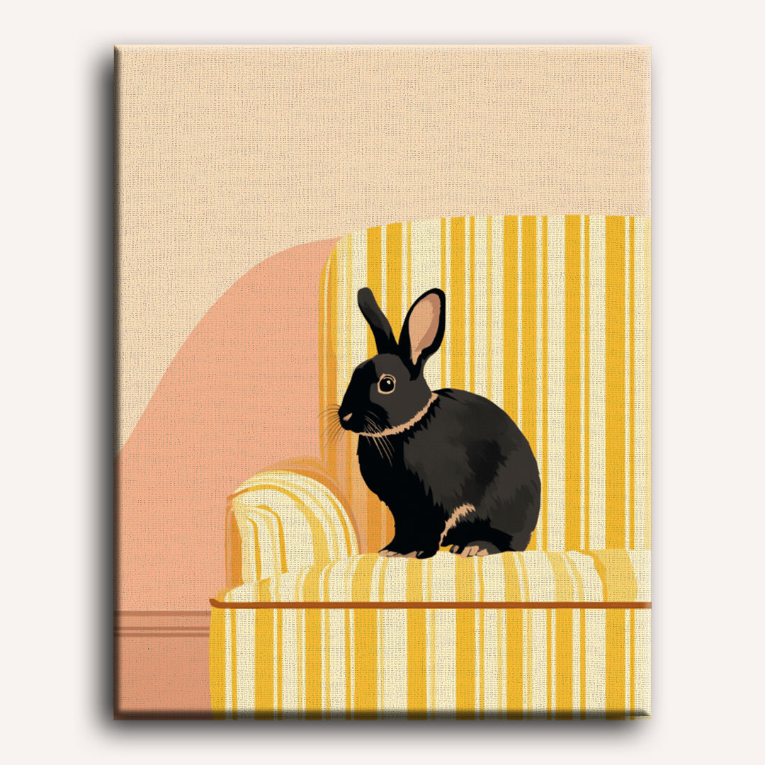 Elegant Black Rabbit Scene - Detail 2
