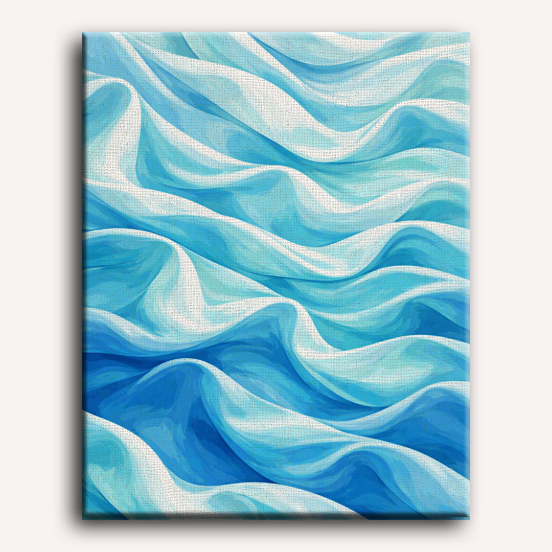 Satin Waves in Blue - Detail 2