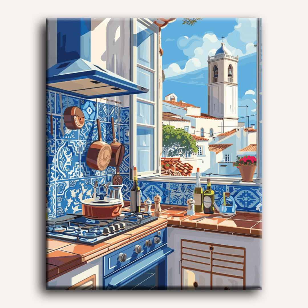 Blue Haven: Mediterranean Kitchen Scene - Detail 2