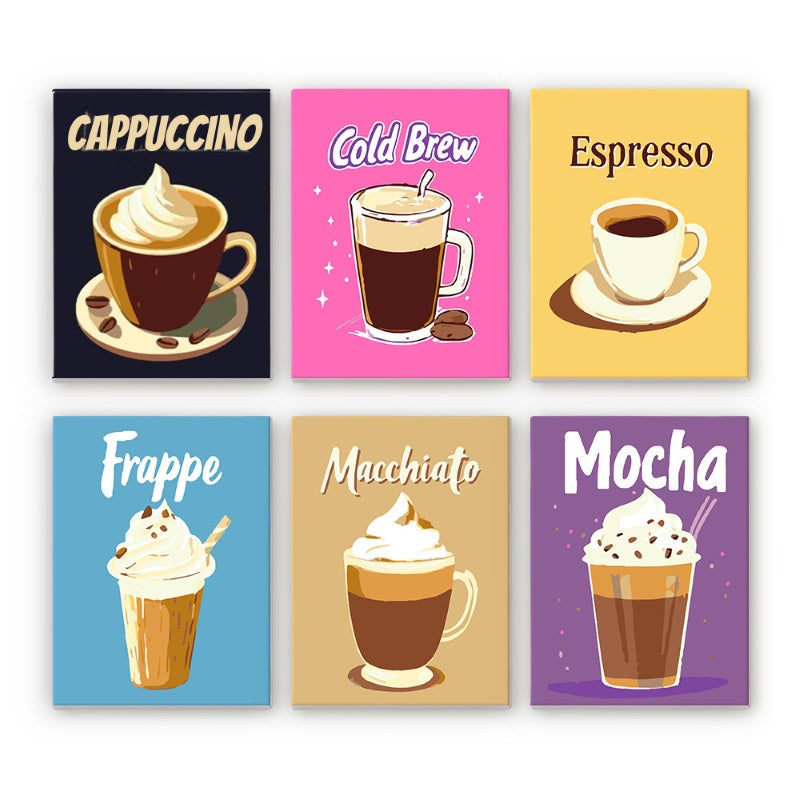 Colorful Coffee Moments Set - Paint by Numbers Kit