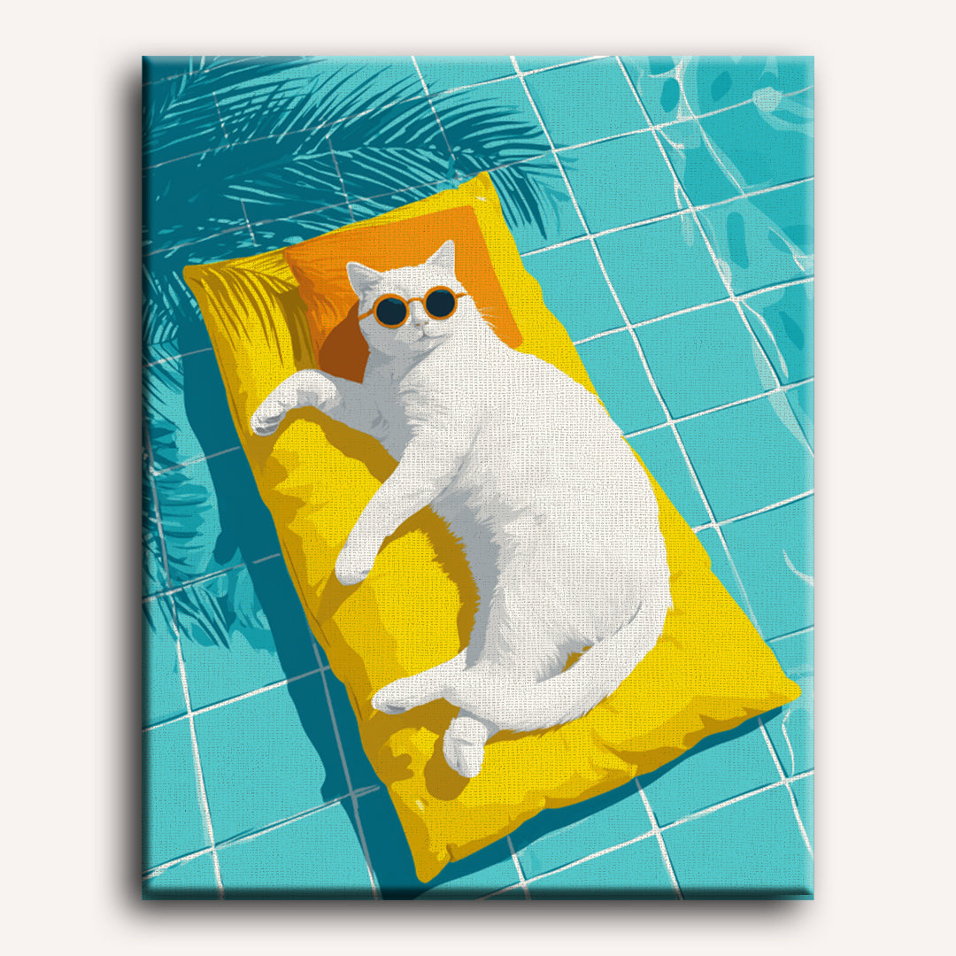 Poolside Purrs | Paint by Number - Detail 2