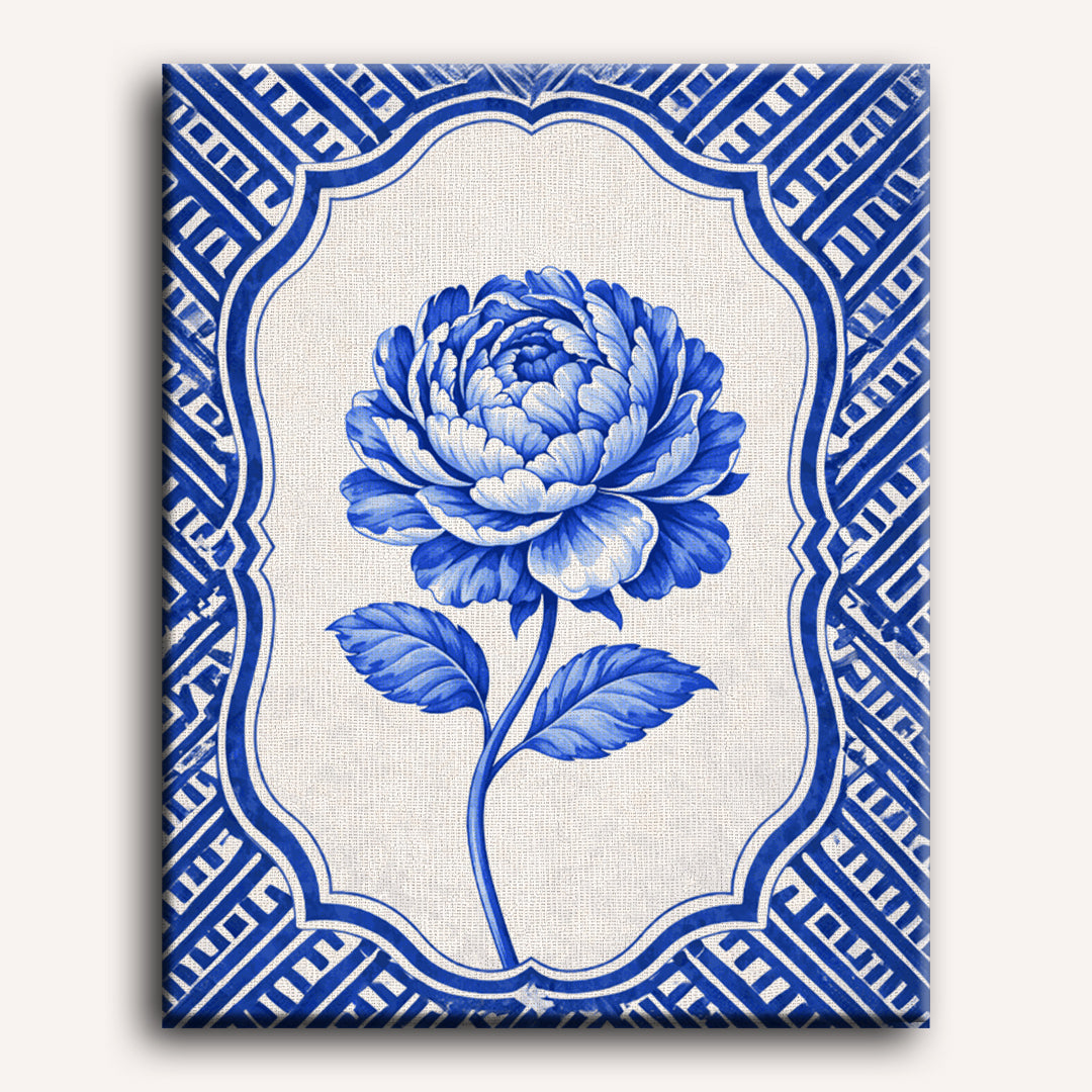 Blue Peony Porcelain | Paint by Number - Detail 2