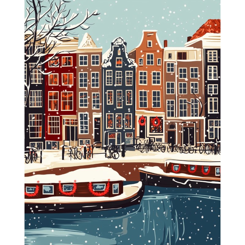 Amsterdam Winter Wonderland - Paint by Numbers Kit