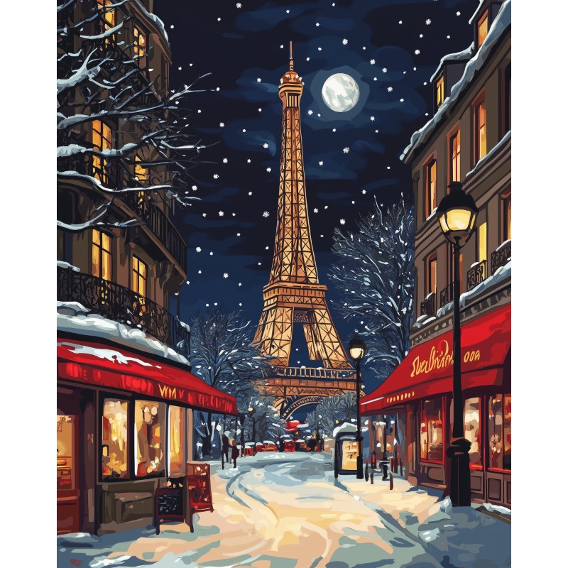 Parisian Holiday Cheer - Paint by Numbers Kit