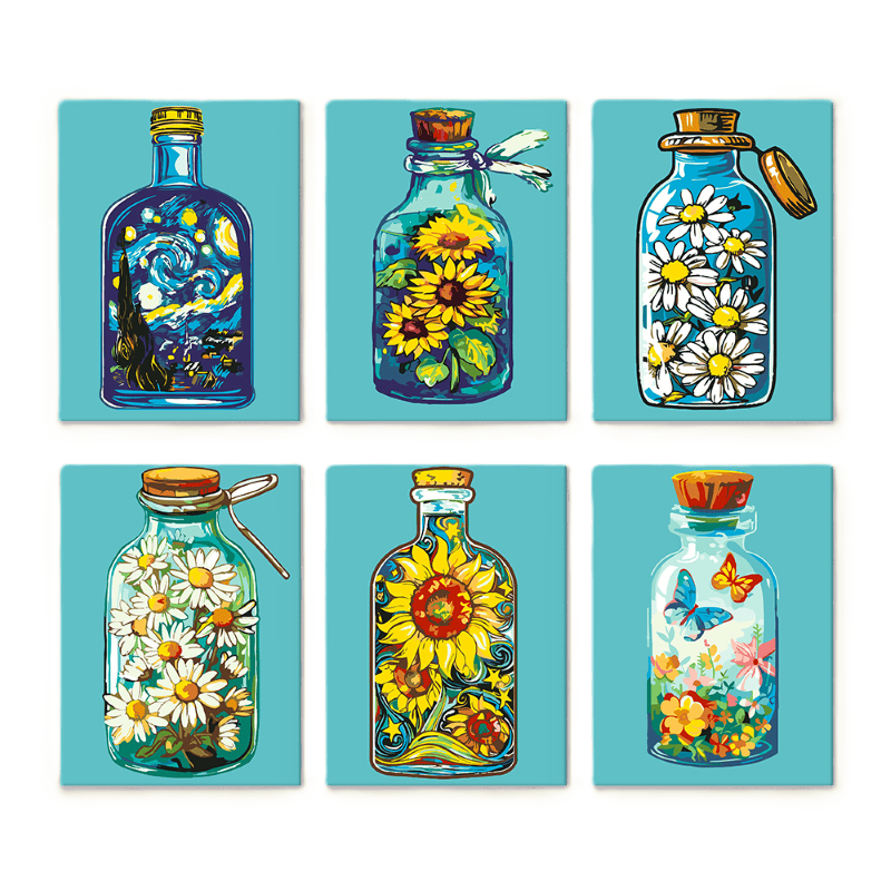 Vibrant Bottles & Blooms - Paint by Numbers Kit