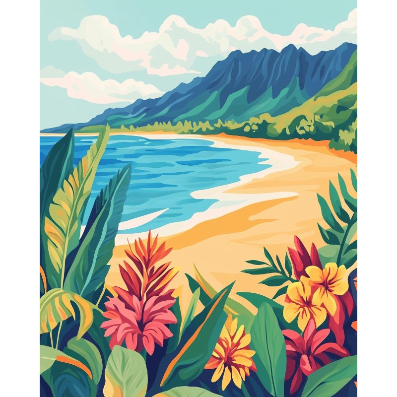 Sunny Beach Serenity - Paint by Numbers Kit