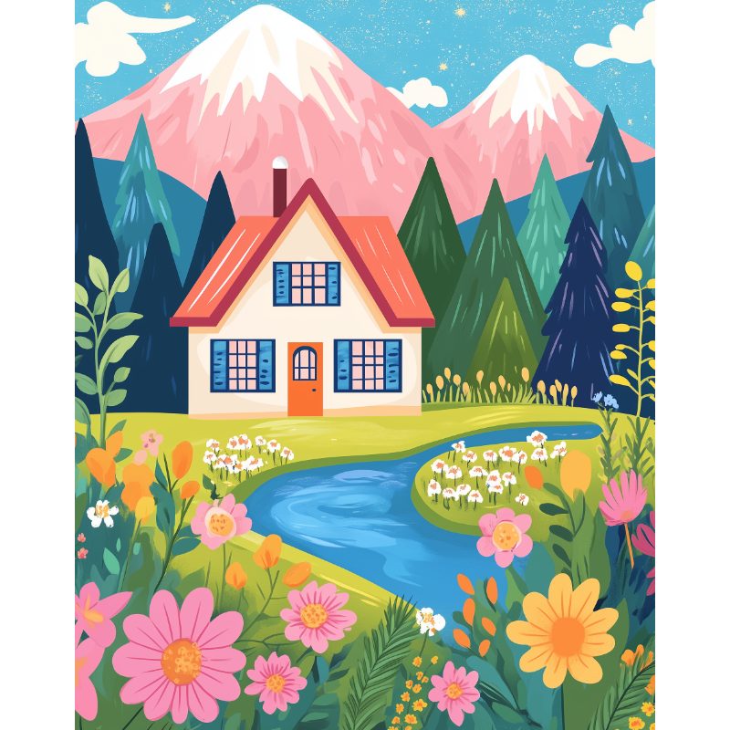 Enchanted Forest Cottage - Paint by Numbers Kit