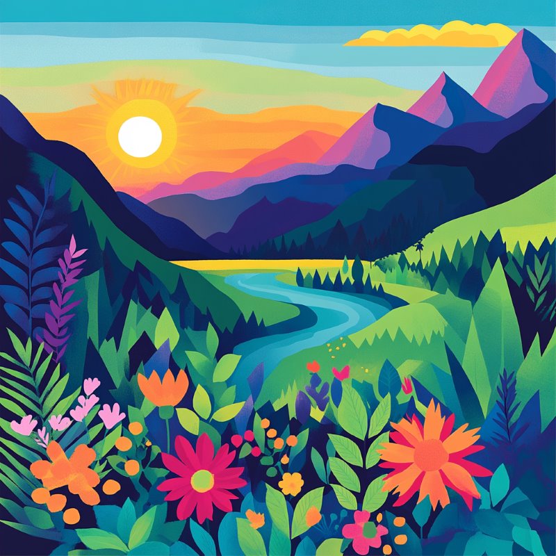 Colorful Scenic View - Paint by Numbers Kit