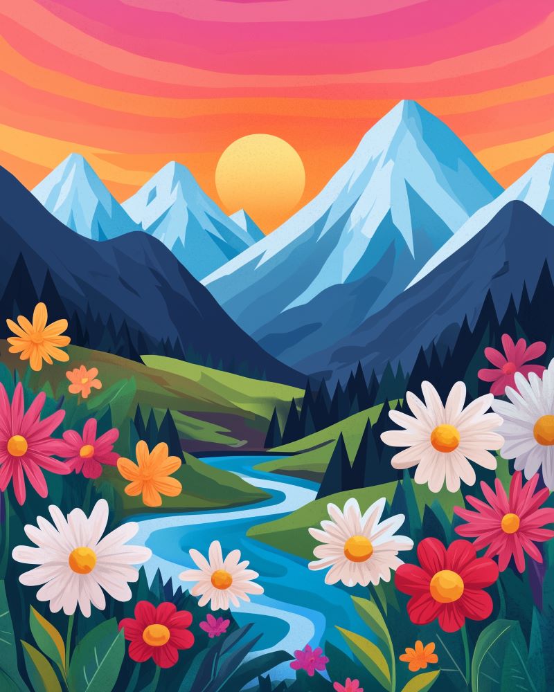 Colorful Horizon Escape - Paint by Numbers Kit