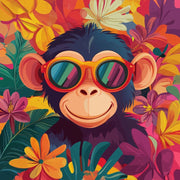 Playful Monkey & Flowers - Paint by Numbers Kit