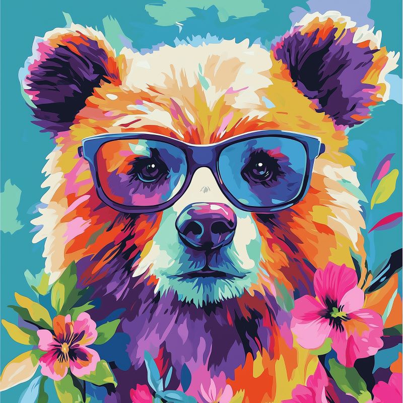 Bear with Blossom - Paint by Numbers Kit