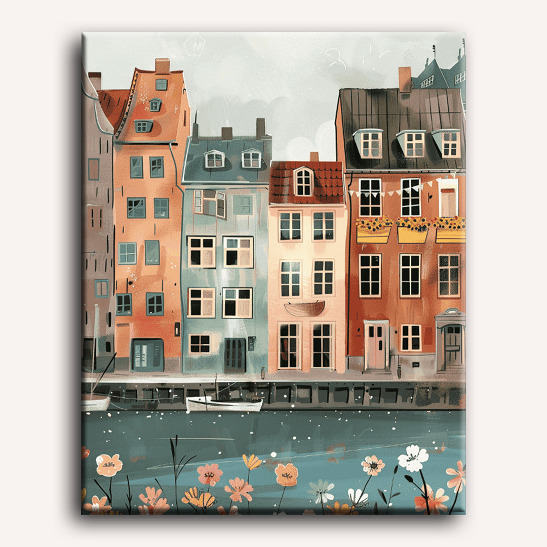Copenhagen Serenity: Canal Scene - Detail 2