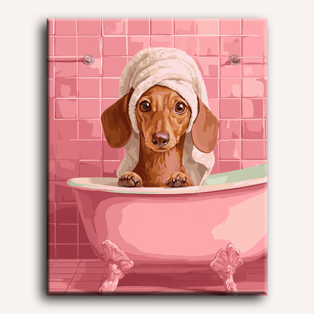 Bath Time Dachshund - Detail 2