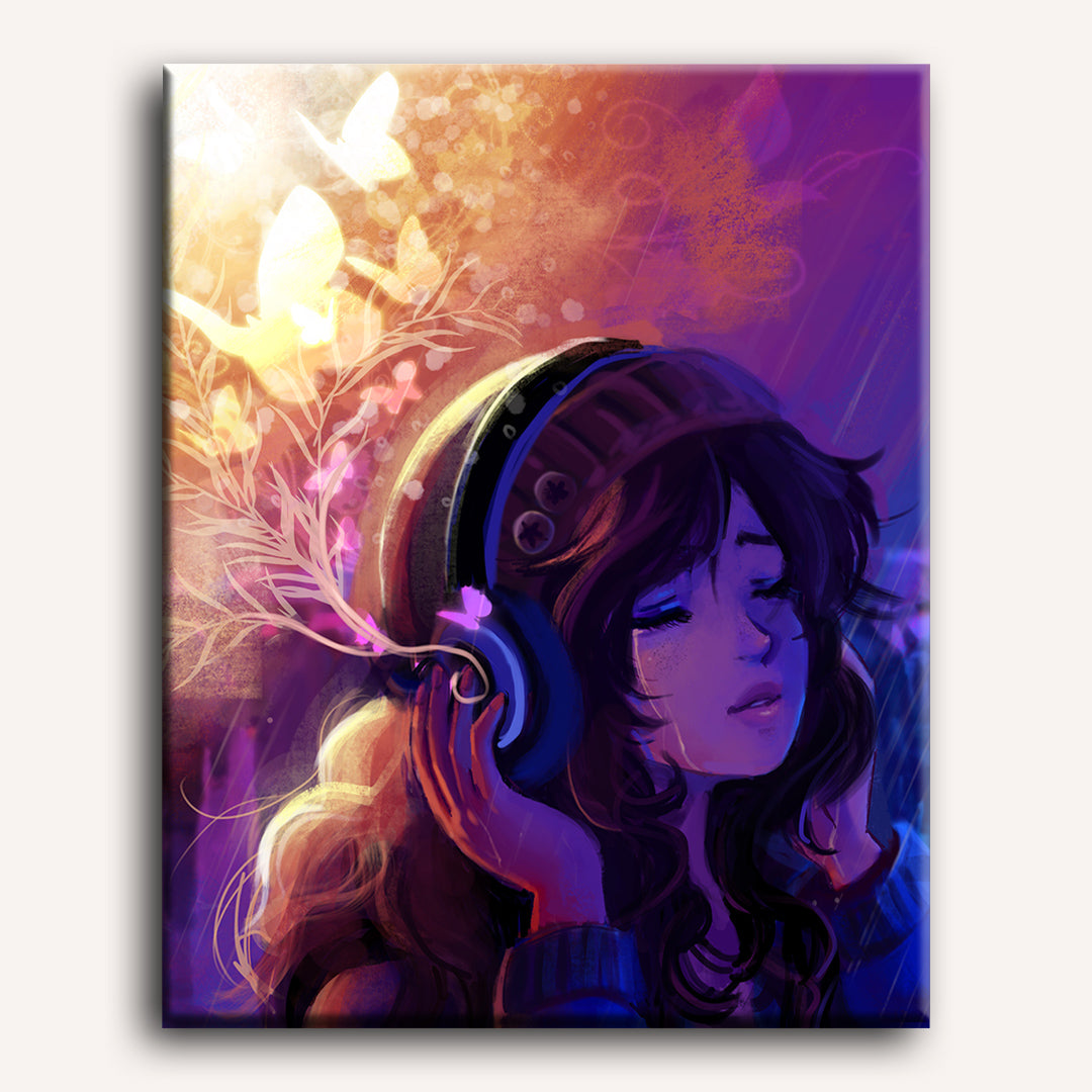 Daydreaming Girl with Butterflies - Detail 2