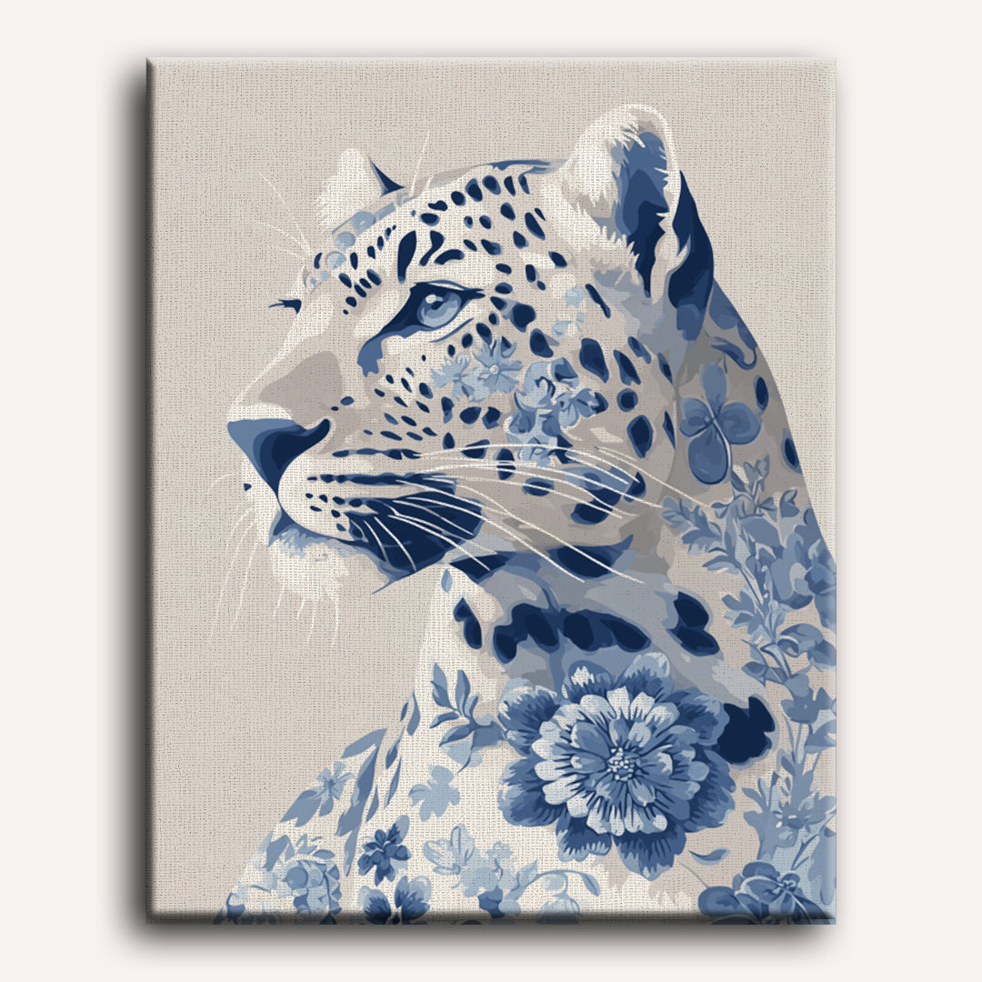 Delft Leopard in Bloom | Paint by Number - Detail 2
