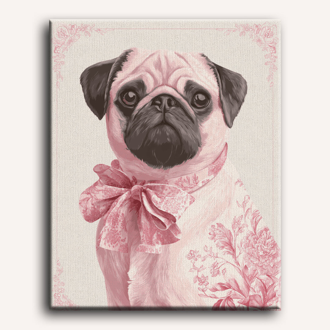 Pink Pug in Bloom - Detail 2