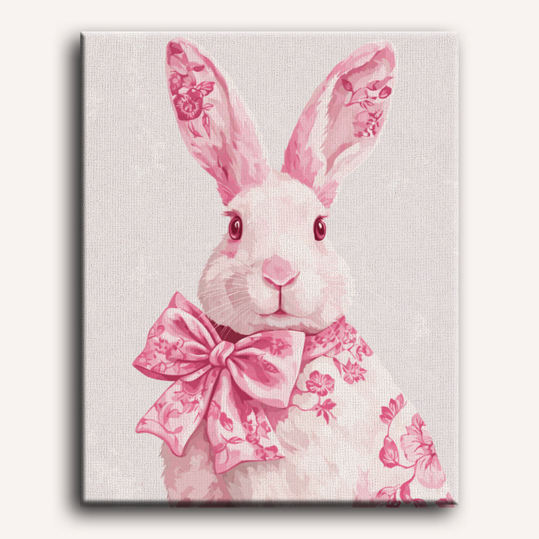 Pink Delft Bunny & Floral Charm - Detail 2