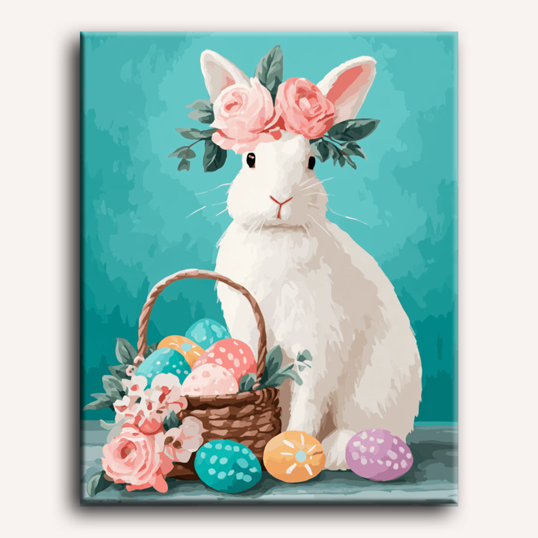 Easter Bunny with Blossoms - Detail 2