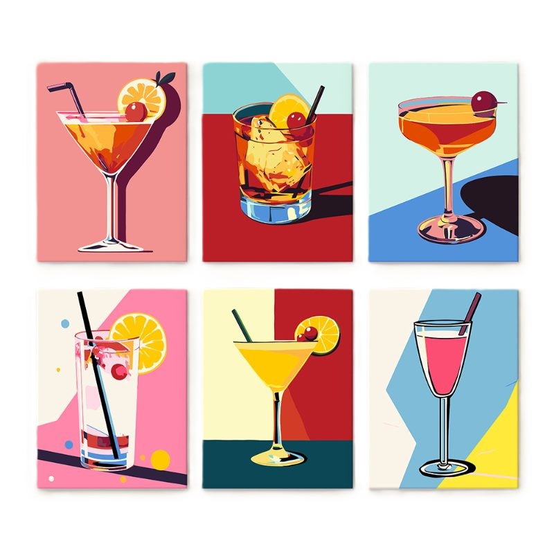 Chic Cocktail Six-Pack - Paint by Numbers Kit