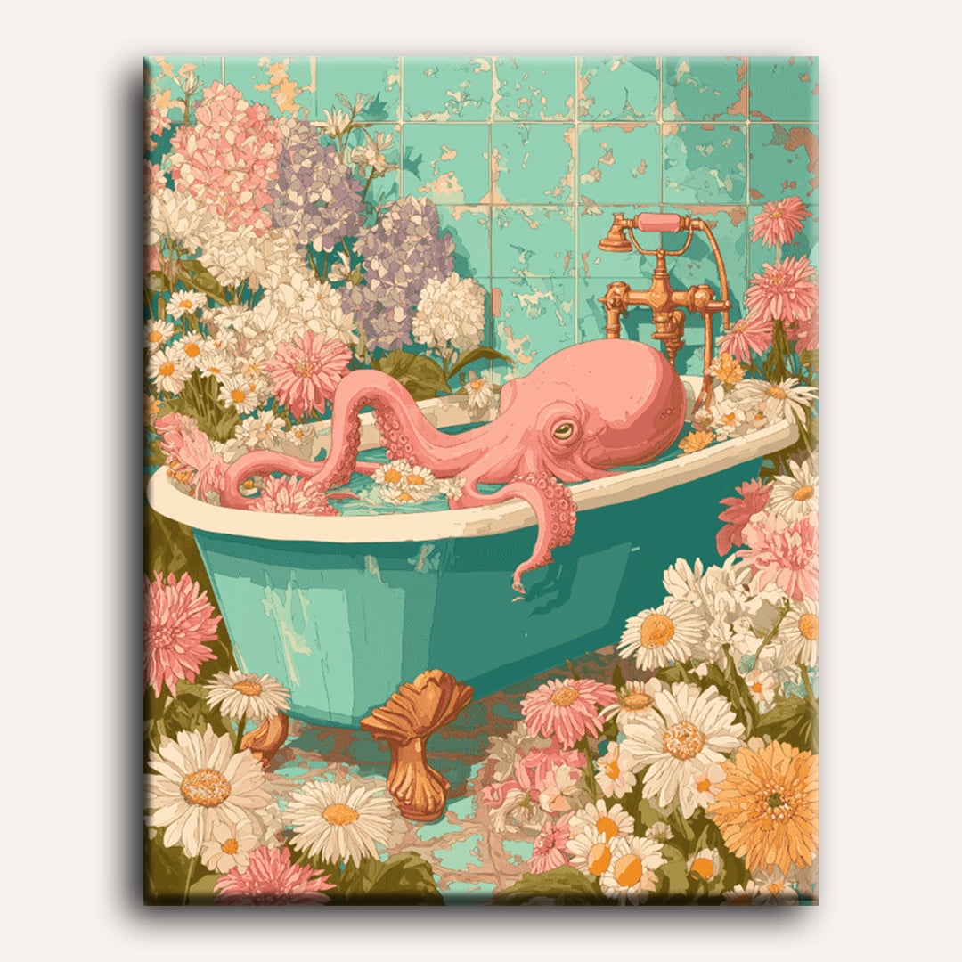 Underwater Floral Octopus - Detail 2