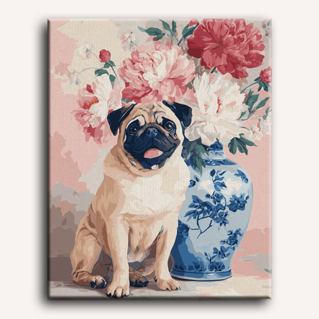 Floral Pug Delight - Detail 2
