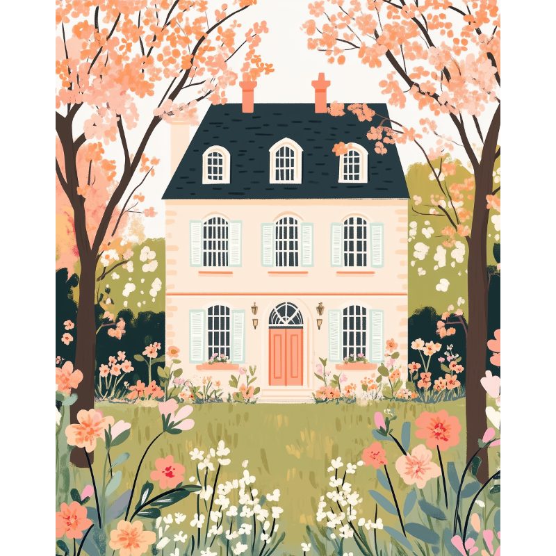 Charming Flower Cottage - Paint by Numbers Kit