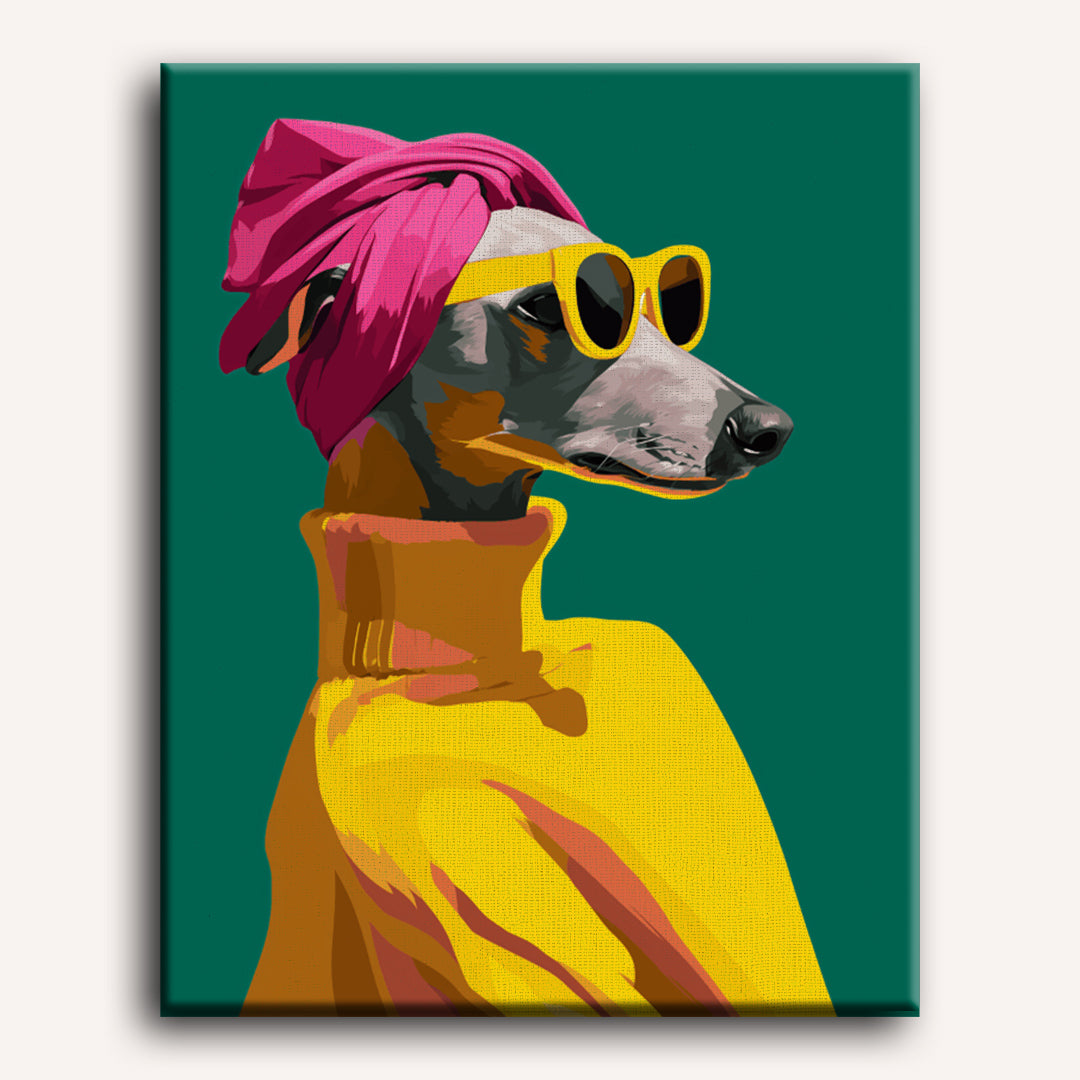 Chic Greyhound Portrait - Detail 2