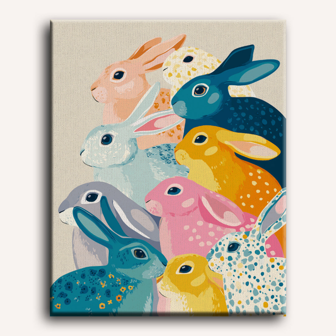 Playful Rabbits in Color - Detail 2