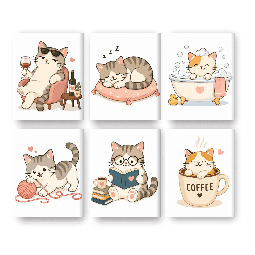 Cozy Cat Café Mini Creations - Paint by Numbers Kit